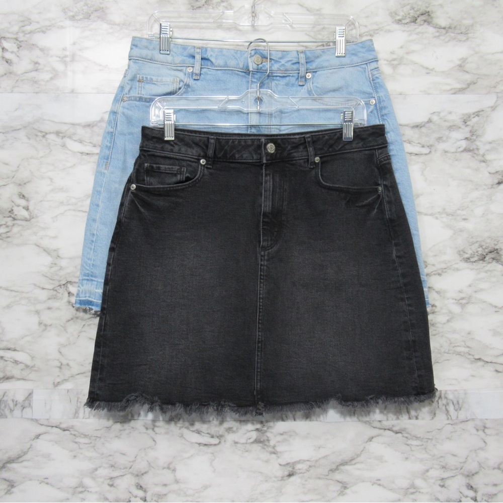 Set of LOFT Black and Light Blue Mini Skirts